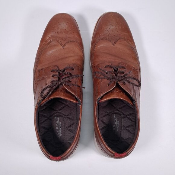 Rockport Total Motion Sport Wingtip Shoes Men 10.5 Brown Leather Oxford CH2508 - Picture 6 of 16